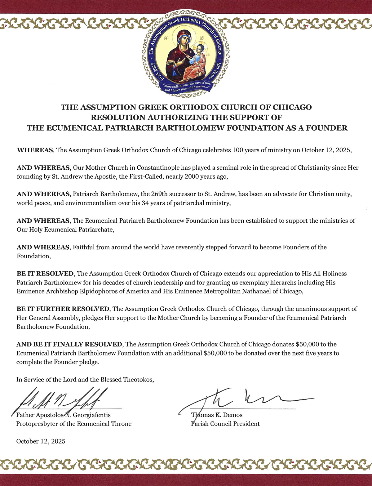 Assumption Church Proclamation